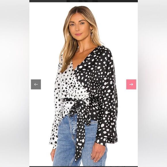 NWT LPA Dolman Wrap Top in Austin Print Size XS with Defects $178 (4-18) - Picture 3 of 5